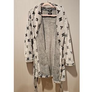 NWOT, DKNY Cozy Warm Robe, Womens size S, Sherpa lined, Letters